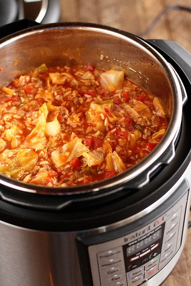 Instant Pot Stuffed cabbage in pot