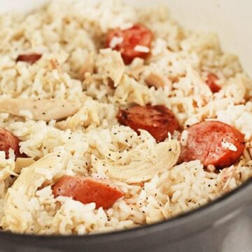 Chicken Bog in stew pot