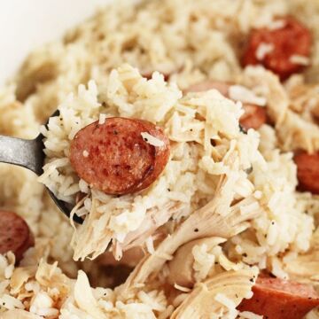 Closer photo of Chicken Bog
