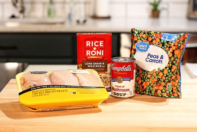 Ingredients for Chicken and Wild Rice Bake