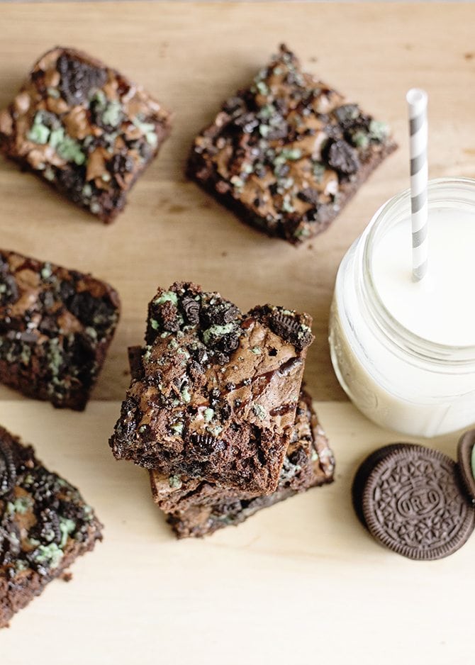 Above photo of Mint Oreo Brownies