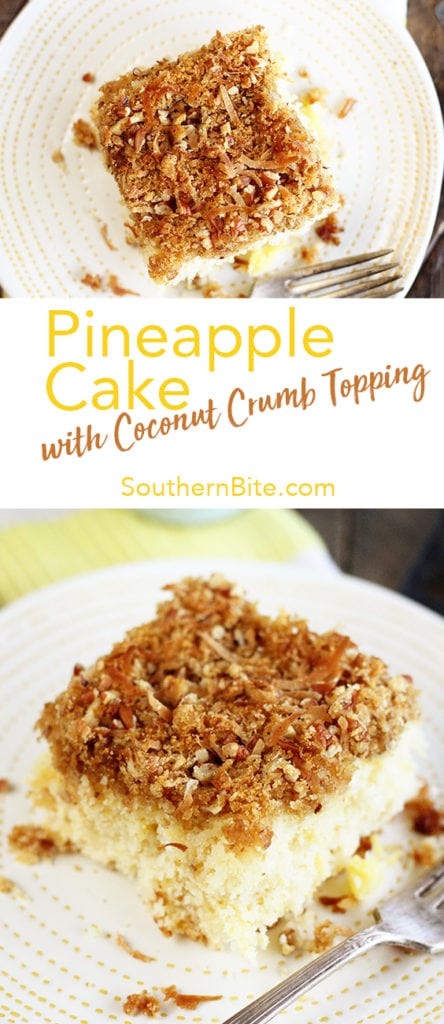 Pineapple Cake with Coconut Crumb Topping for Pinterest