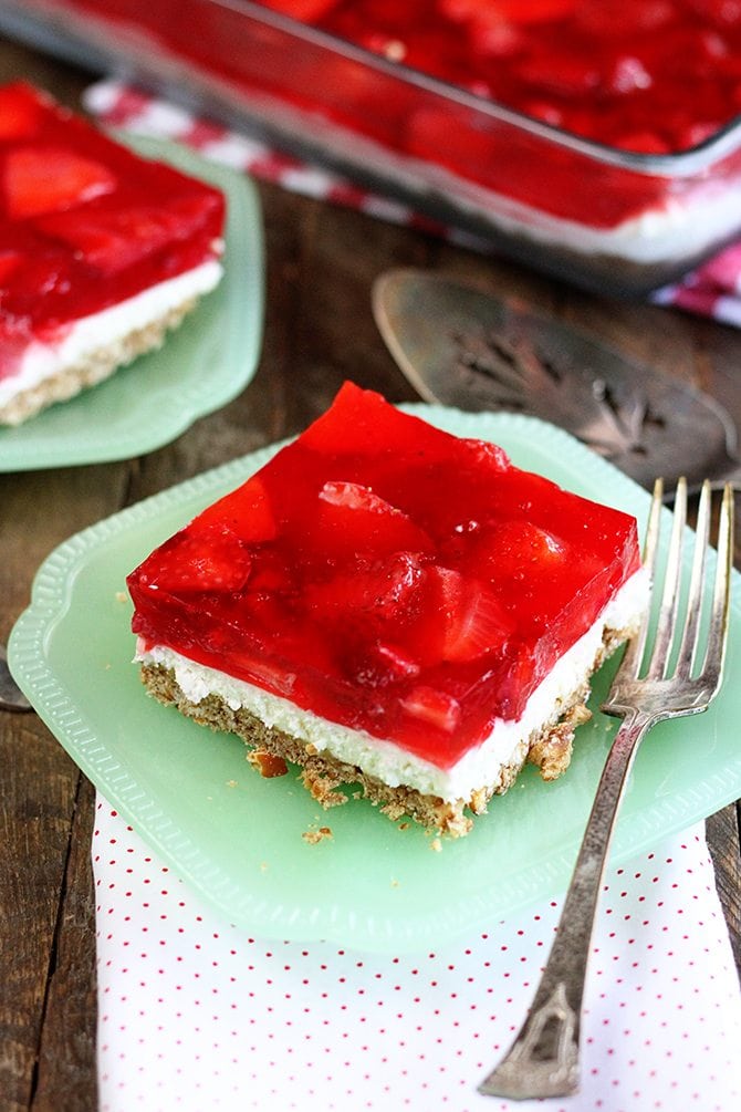Slice of Strawberry Pretzel Salad