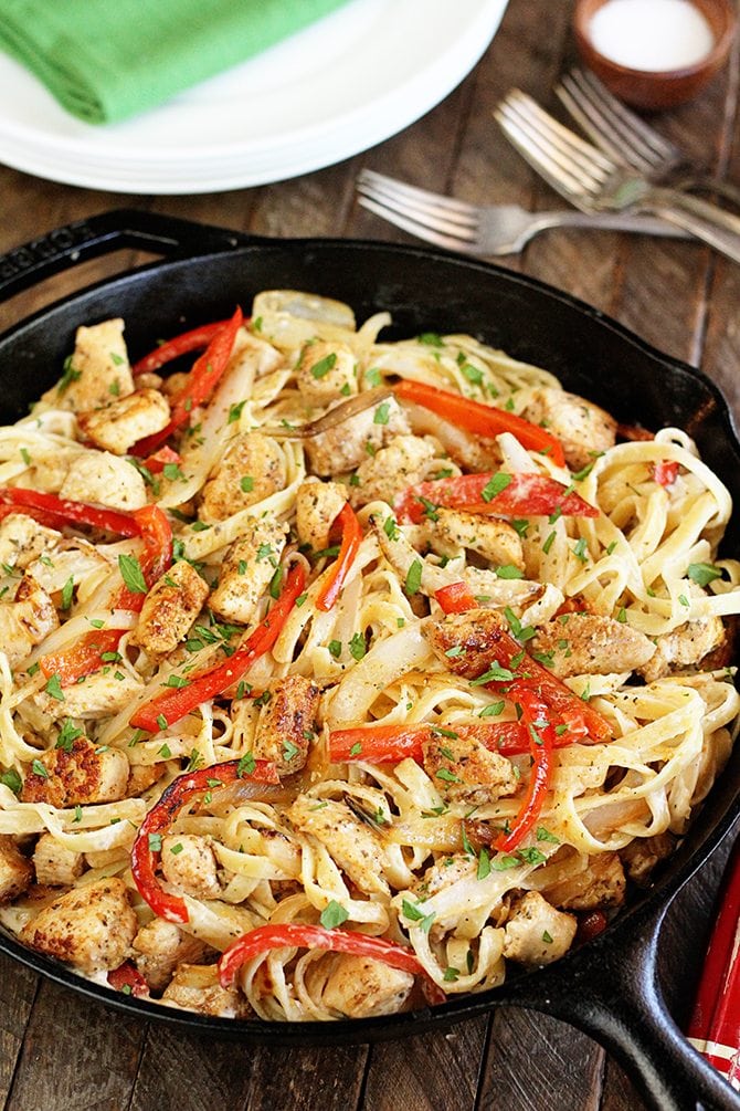 Closer photo of Cajun Chicken Pasta
