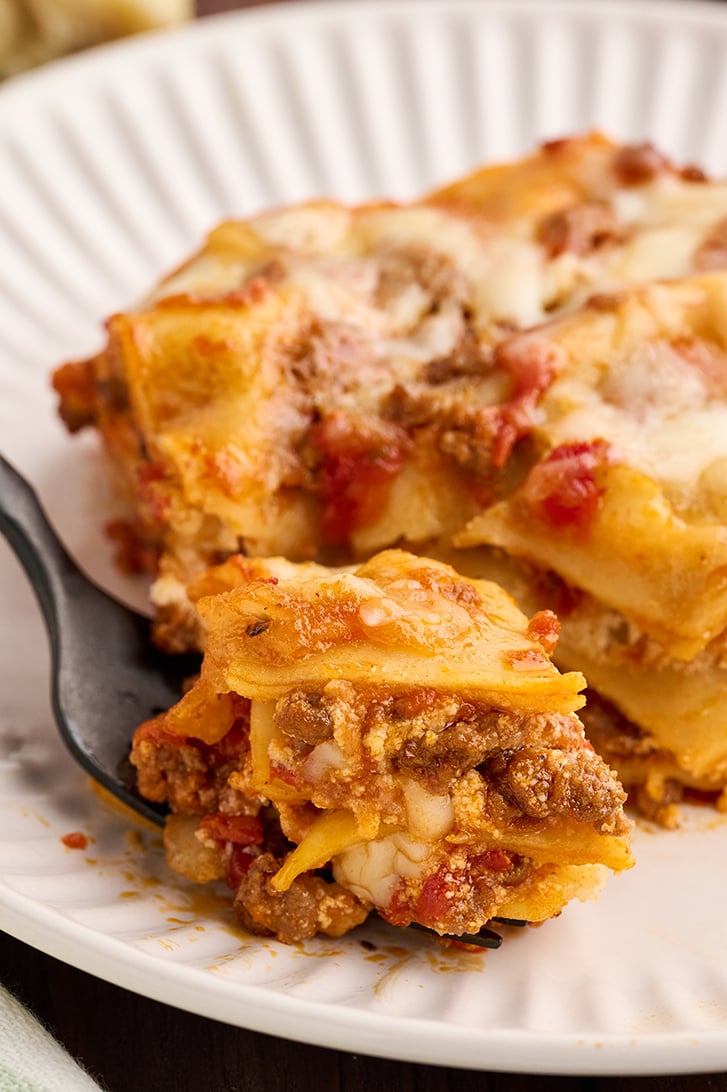 Bite of lasagna.