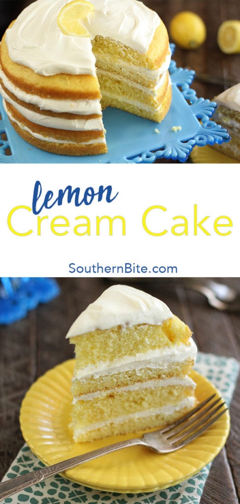 Lemon Cream Cake for Pinterest