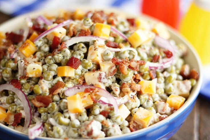 Bacon and Pea Summer Salad close photo