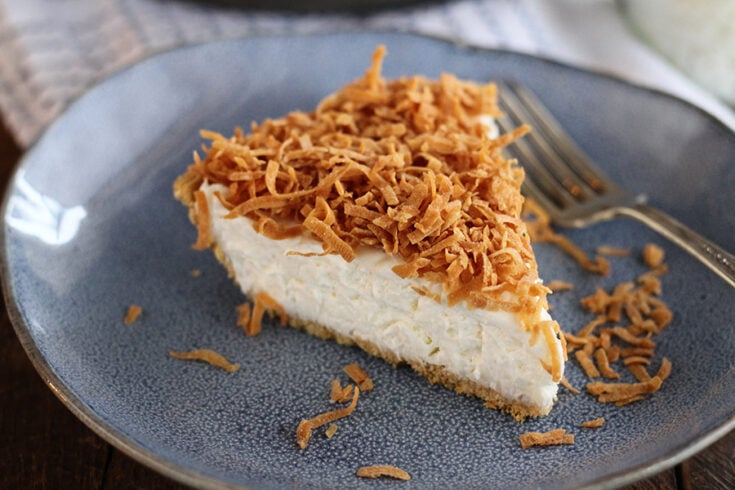 Close photo of Creamy Coconut Pie slice