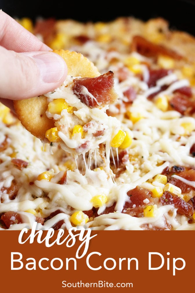 Cheesy Bacon Corn Dip for Pinterest