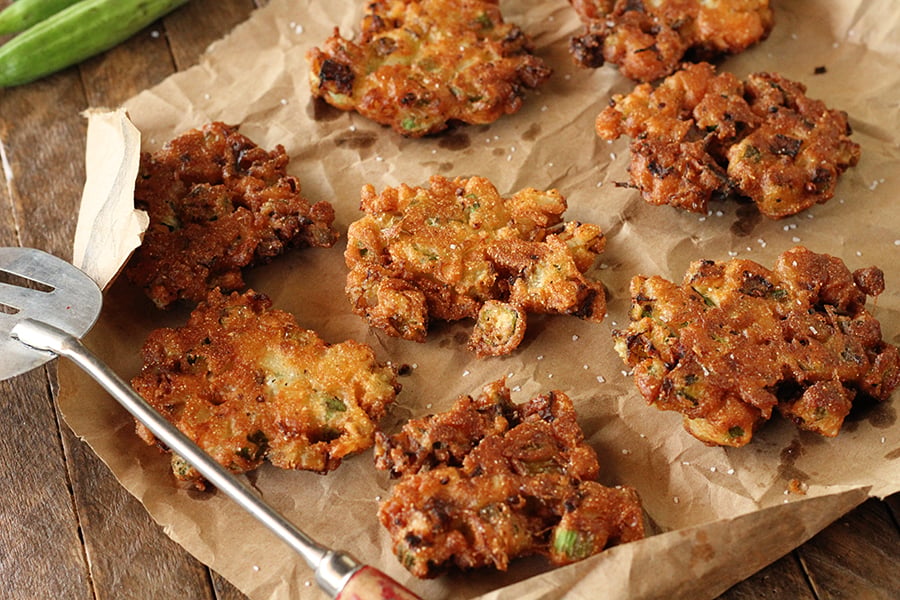 Above photo of Okra and Green Tomato Fritters