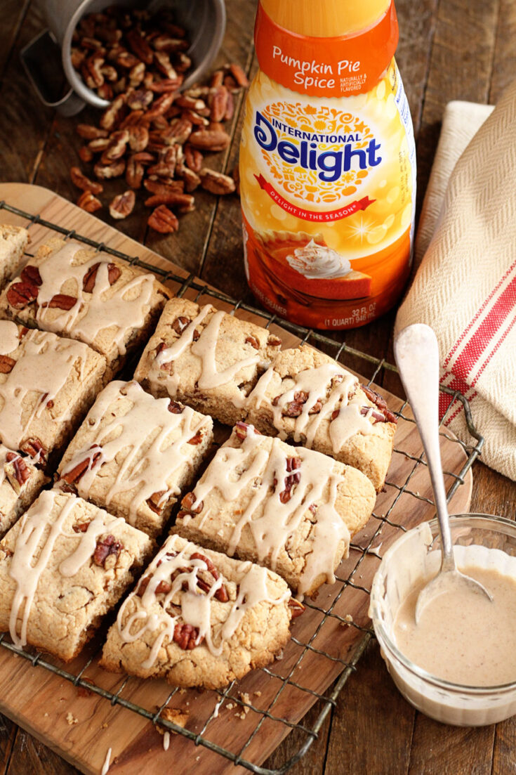 Pumpkin Pie Spice Pull Apart Biscuits with glaze on top
