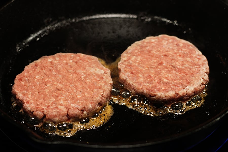 Cooking meat for Patty Melts