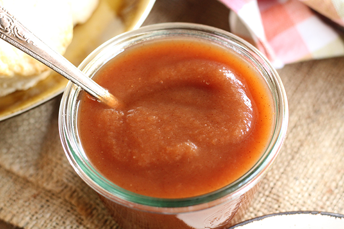Slow Cooker Apple Butter in small serving bowl