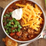 Bloody Mary Chili in serving bowl