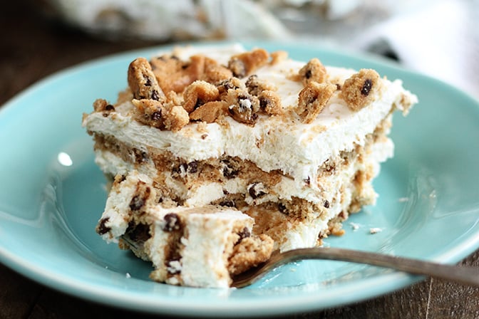 Slice of Milk and Cookies Icebox Cake