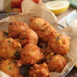 Shrimp and Corn Fritters in serving bowl