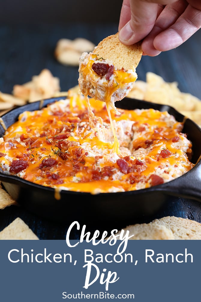 Cheesy Chicken Bacon Ranch Dip for Pinterest