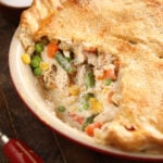 Alfredo Chicken Pot Pie with serving missing