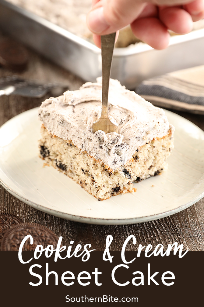 Cookies and Cream Sheet Cake for Pinterest