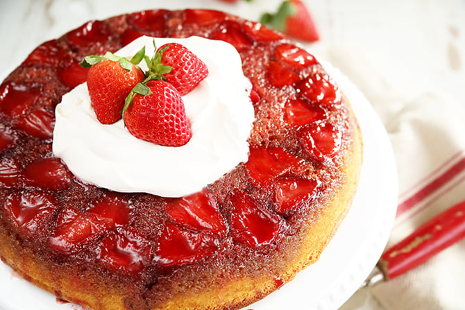 Strawberry Upside Down Cake photo from the top