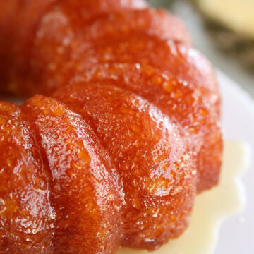 Pineapple Juice Cake in serving platter