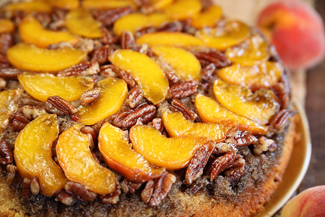 Peach Upside Down Cake close photo