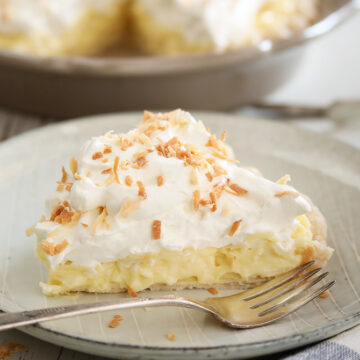 Coconut Cream Pie being served