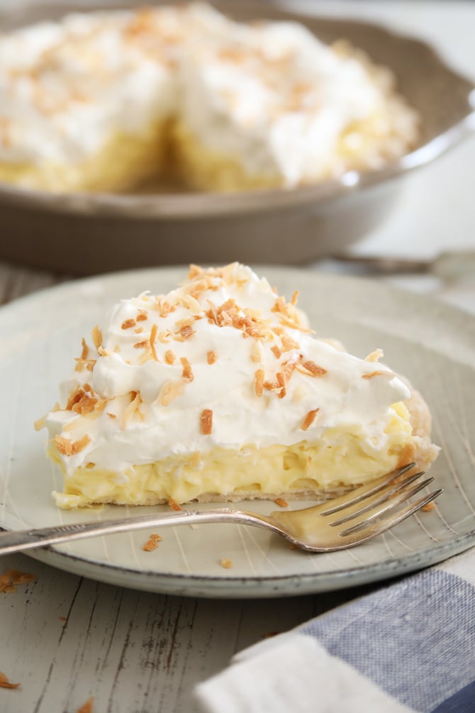 Coconut Cream Pie being served