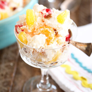 Ambrosia served in dessert dishes
