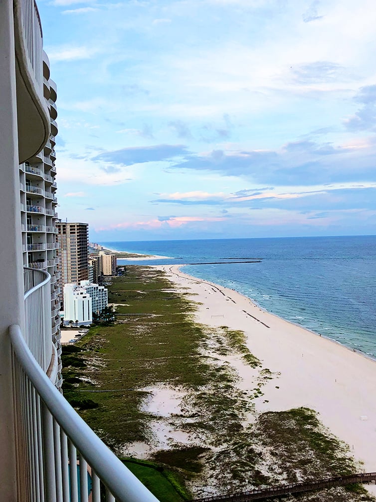 Photo of beach from balcony