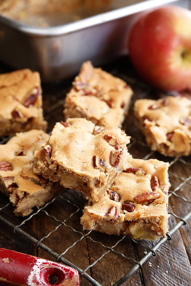 Apple Pecan Chewies served on cooling rack