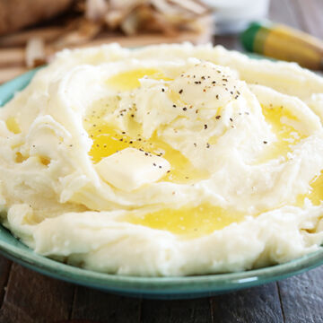 Served Mashed Potatoes in bowl