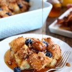 French Toast with sausage and blueberries