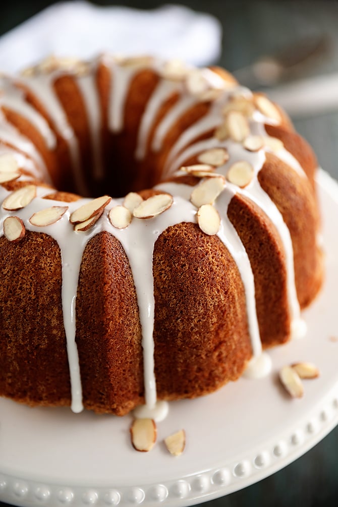 Almond Pound Cake with glaze