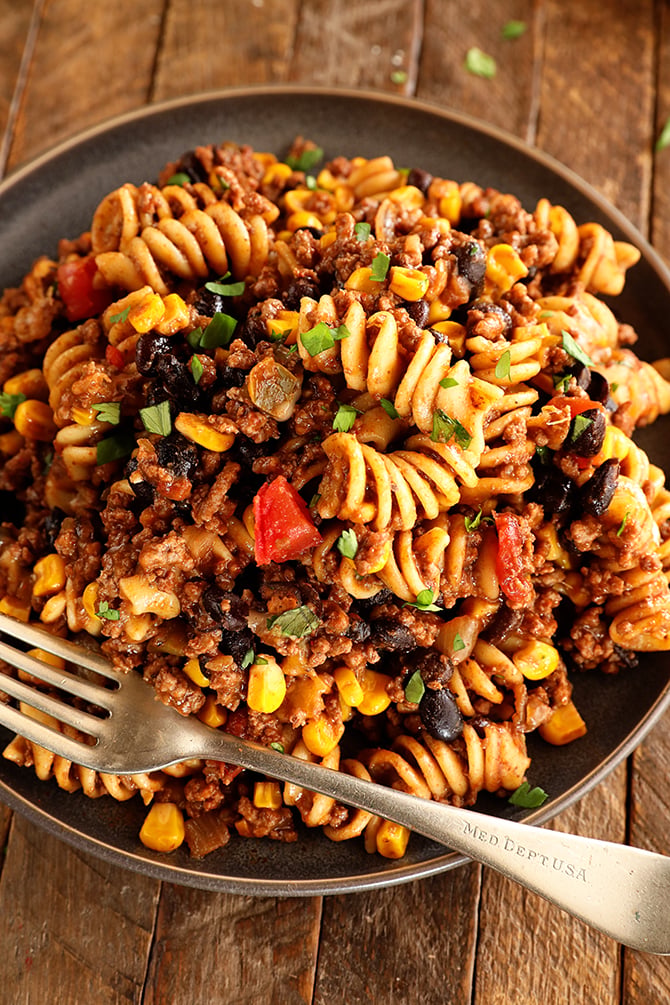 One Pan Taco Pasta Salad