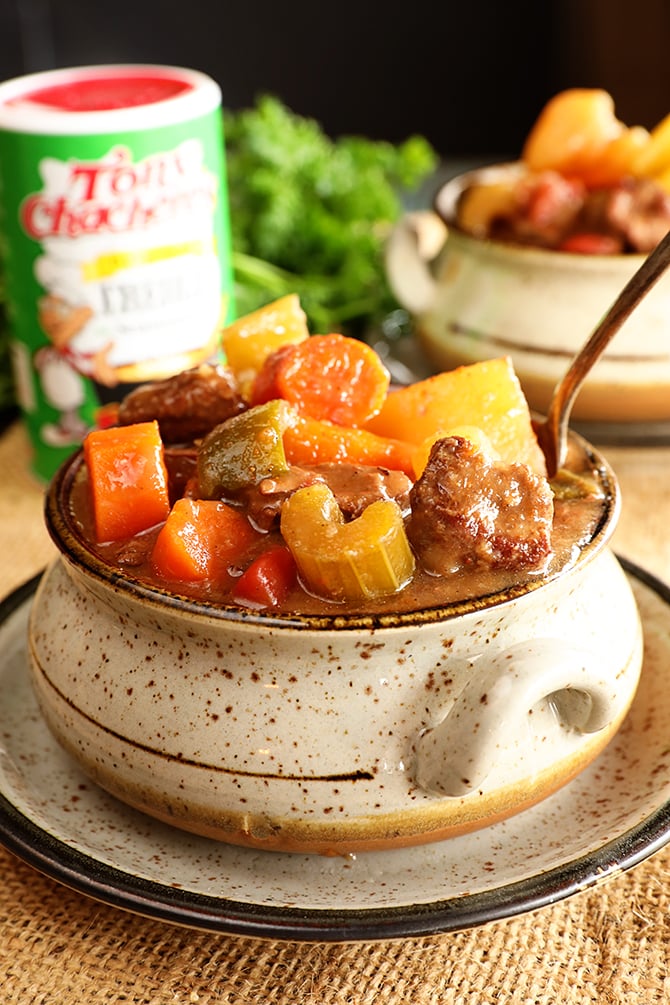 Bowl of Slow Cooker Creole Beef Stew