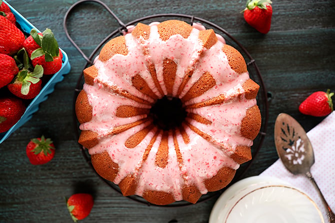 Strawberry Jam Cake from top
