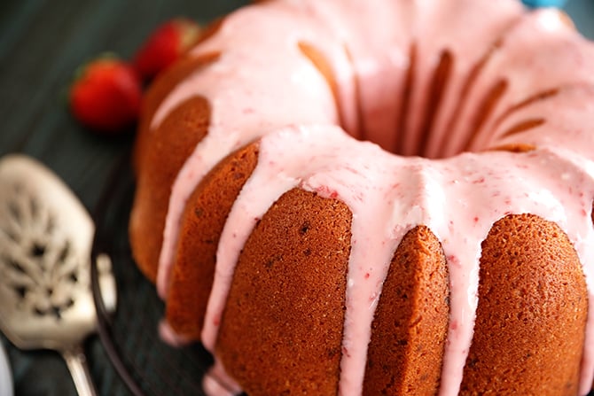 Strawberry Jam Cake from side