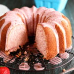 Strawberry Jam Pound Cake with slice missing