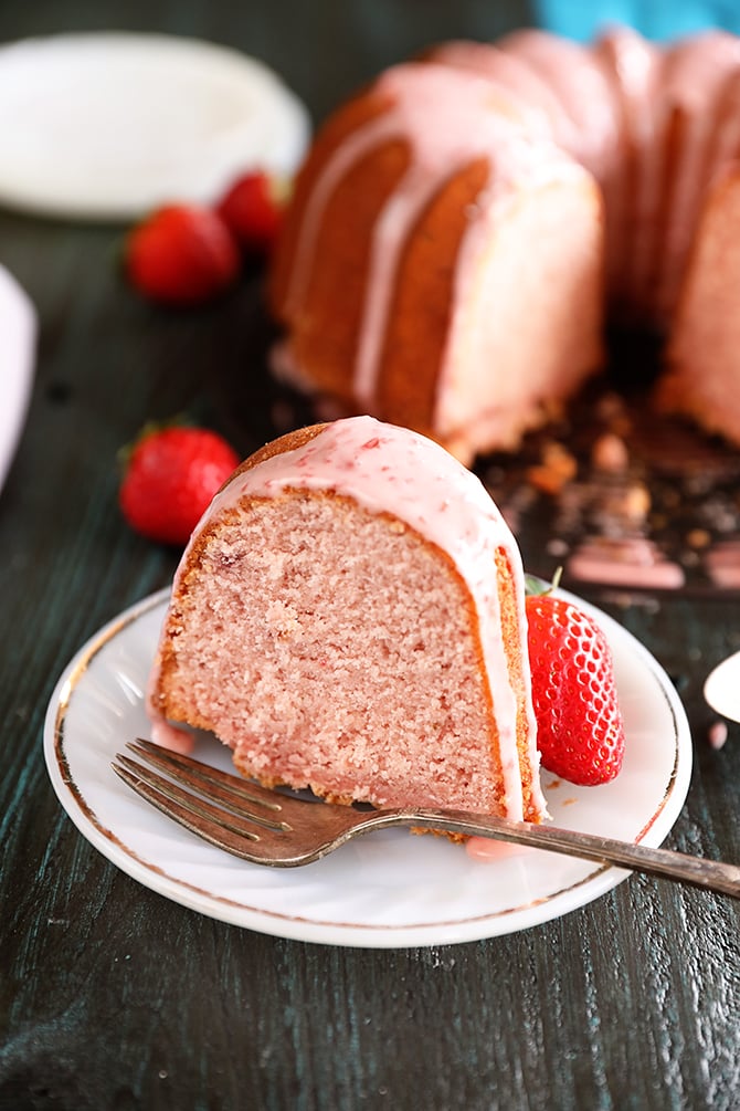 Slice of Strawberry Pound Cake
