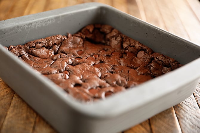 Brownies in baking pan