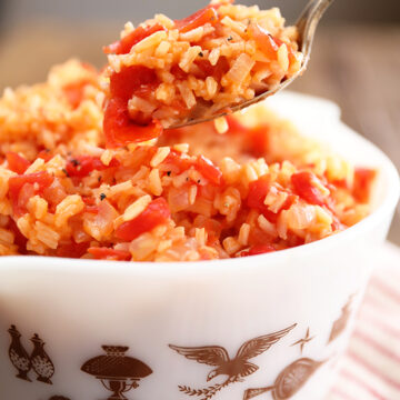Scoop of Tomatoes and Rice.
