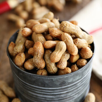 Instant Pot Boiled Peanuts in a metal can