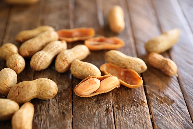 Instant Pot Boiled Peanuts on table