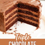 Sliced Triple Chocolate Mousse Cake