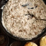 Sausage Gravy in a cast iron skillet