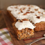 Piece of Sweet Potato Cake with Marshmallow Buttercream