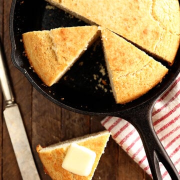 Cornbread in a cast iron skillet