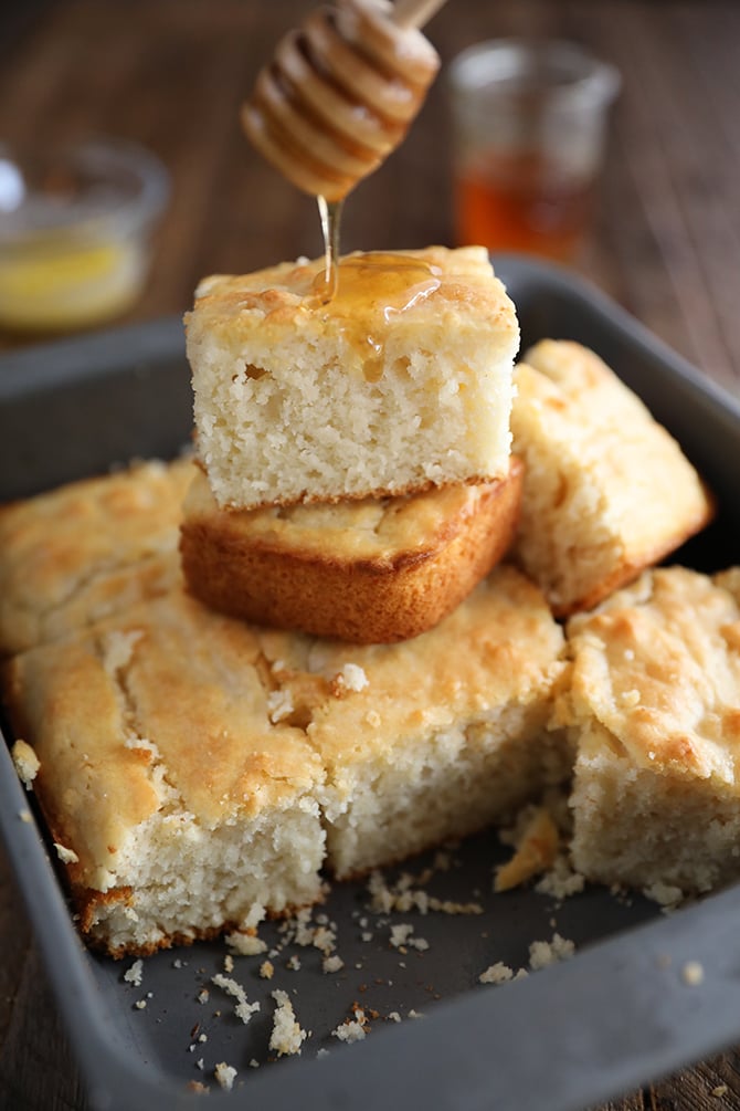 One Giant Biscuit baked in a baking dish