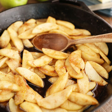 Fried Apples in a skillet